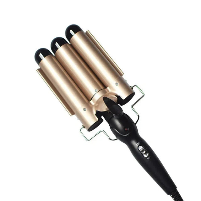 Triple Barrel Hair Curler  Ceramic Tourmaline Wave Styler - Product showcase