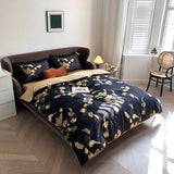 Luxury Egyptian Cotton Duvet Set  Dark Floral Print Design - Product example