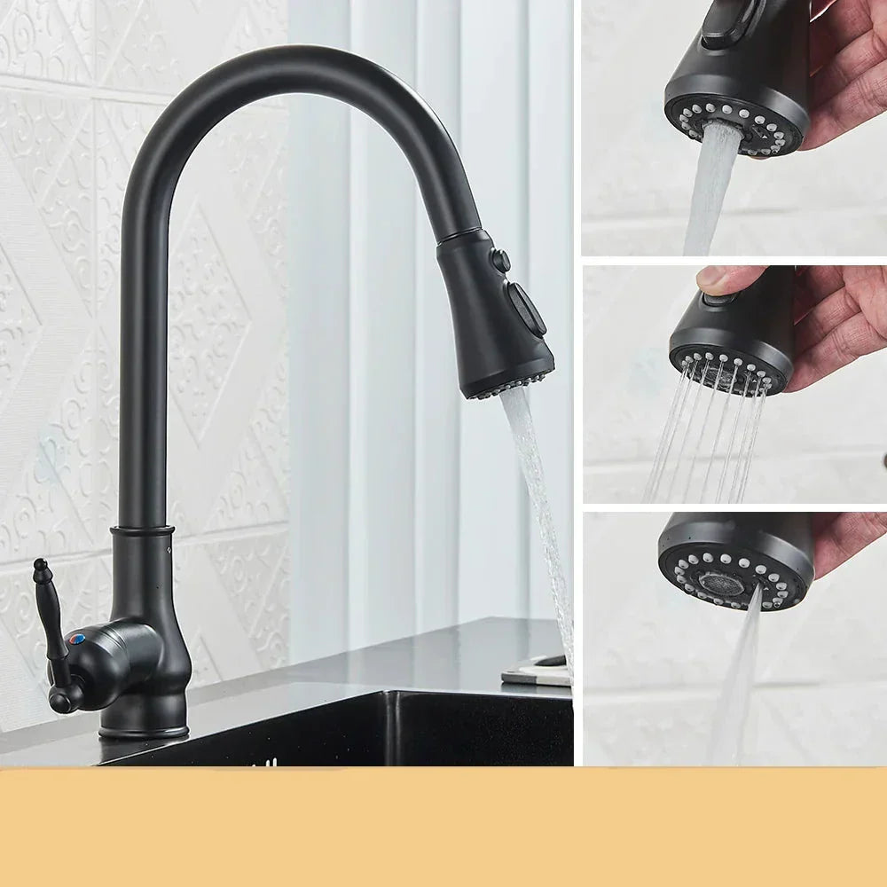 Vintage Kitchen Faucet  Antique Brass Swivel Design - Product detail 7