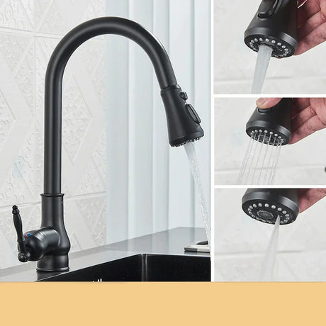Vintage Kitchen Faucet  Antique Brass Swivel Design - Product detail 7