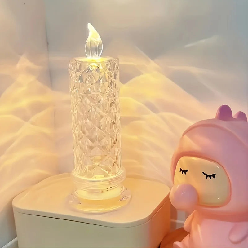 LED Flameless Candle  Crystal Glass Pattern Design - Product example