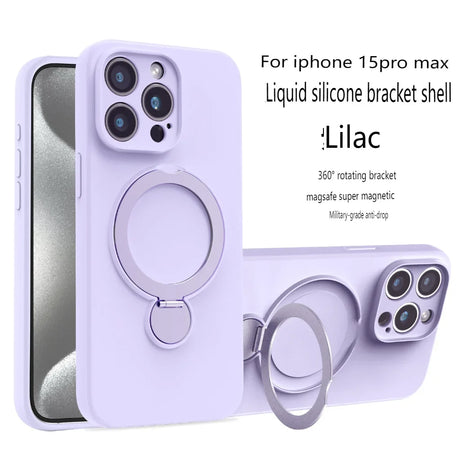 iPhone 15 Pro Max Ring Case  360 Rotating MagSafe Silicone Cover - Product detail 9