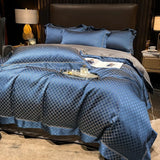 Luxury Egyptian Cotton Bedding  Diamond Pattern Duvet Set - Product example