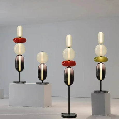 Modern Floor Lamp  Stacked Glass Spheres Design - Product showcase