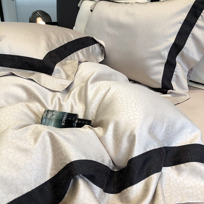 Egyptian Cotton Bedding Set  Premium Jacquard Duvet Collection - Product example