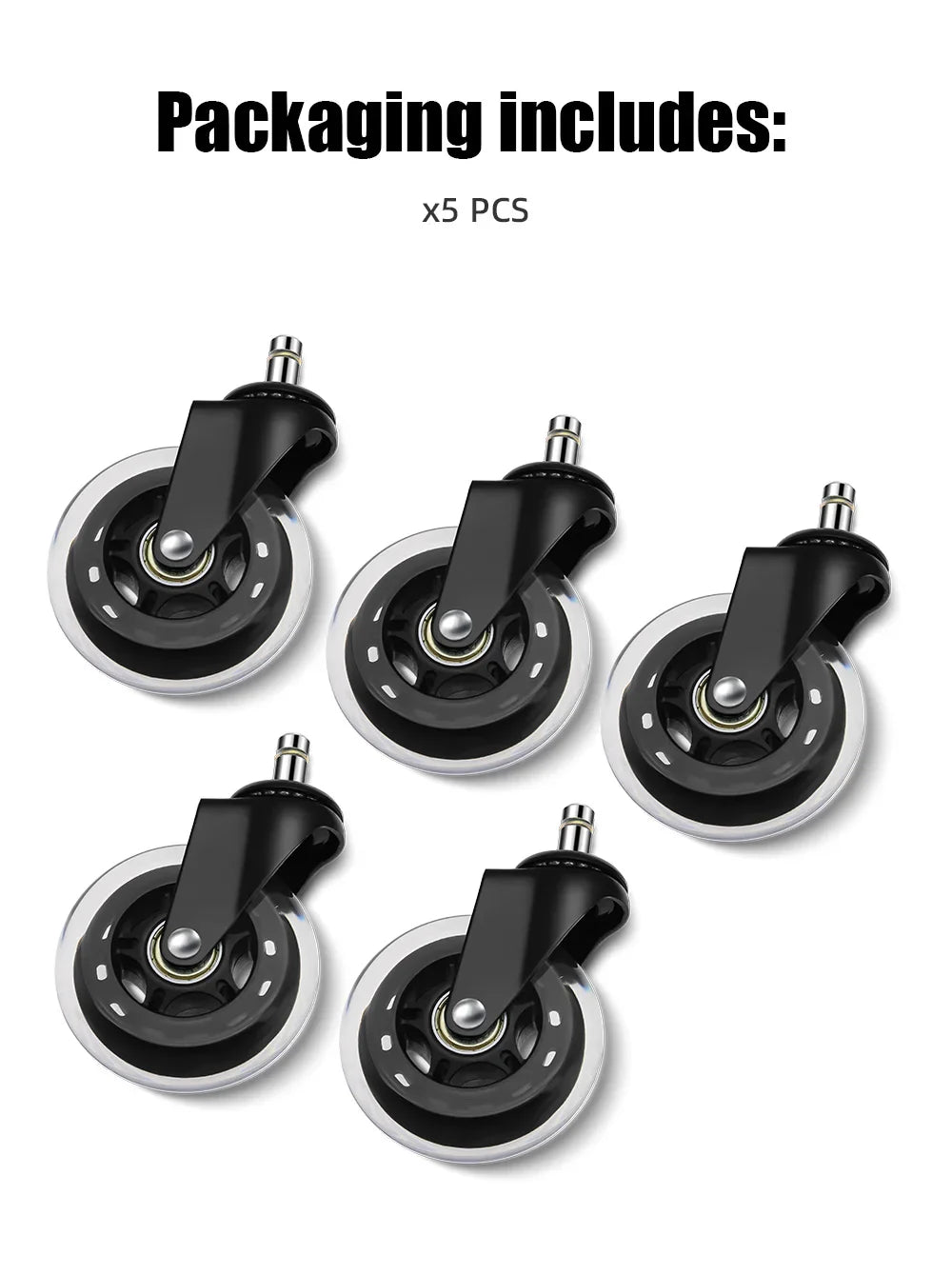 Office Chair Caster Wheels  Heavy Duty Rubber Rolling Set - Product detail 10