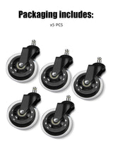 Office Chair Caster Wheels  Heavy Duty Rubber Rolling Set - Product detail 10