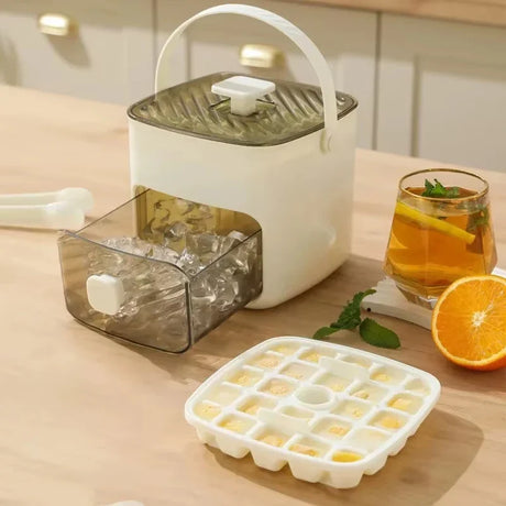 Modern Ice Cube Maker  Double Layer Storage With Handle - Product showcase