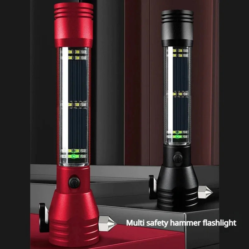 Emergency Solar Flashlight  Multi-Tool Safety Device with Power Bank - Product example