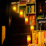 LED Glass Candles Set  Smoke Grey Cylinders with Timer - Product detail 4