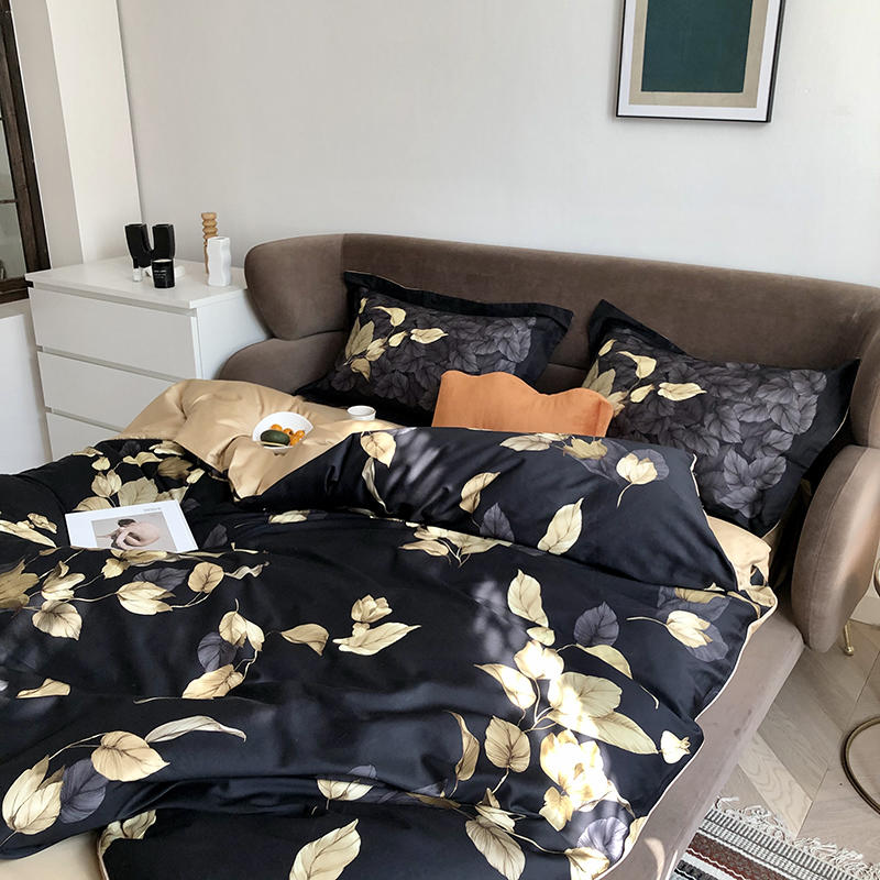 Luxury Egyptian Cotton Duvet Set  Dark Floral Print Design - Product detail 6