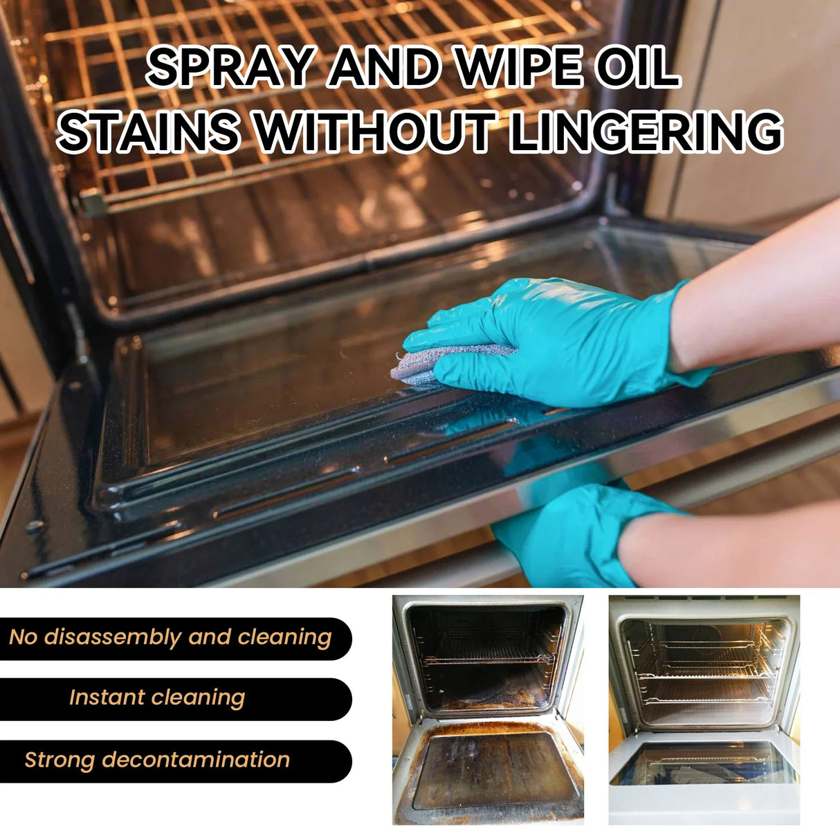 Professional Oven Cleaner  Heavy-Duty Grease Removal Spray - Detailed view