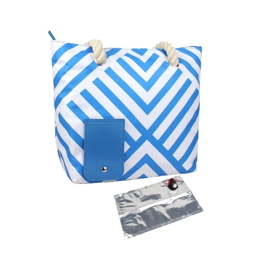 Insulated Wine Tote Bag  Nautical Stripe Dispenser Design - Product detail 15