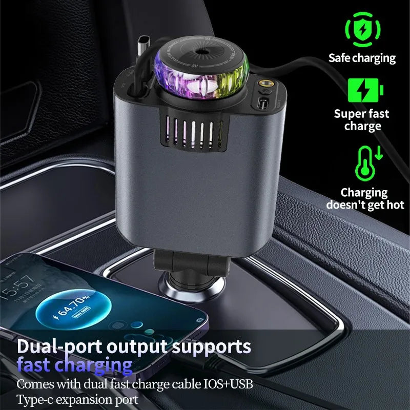 Smart Car Charger  LED Star Projector With Air Freshener - Product detail 5