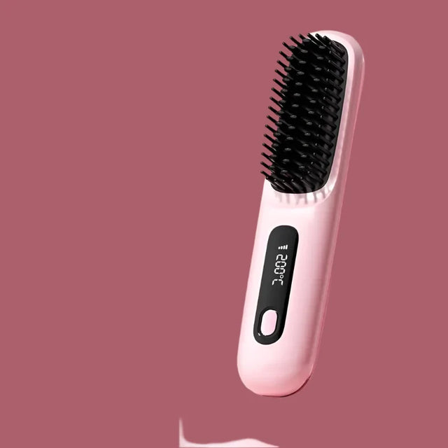Digital Hair Straightening Brush  LCD Display with 3 Heat Settings - Product showcase