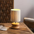 Modern Table Lamp  Stacked Walnut Base with Textured Shade - Product detail 7