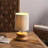 Modern Table Lamp  Stacked Walnut Base with Textured Shade - Product detail 7