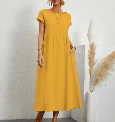 Casual Midi Dress  Loose Fit Cotton Blend - Product detail 9