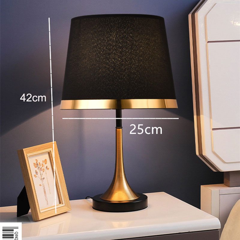 Modern Table Lamp  Black Shade Gold Trim Design - Product detail 5