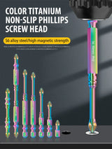 Professional Phillips Screwdriver Bit Set  Rainbow Titanium Steel Impact Bits - Product showcase