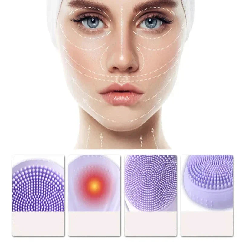 Silicone Facial Cleansing Brush  Waterproof Anti-Aging Massager - Product detail 4