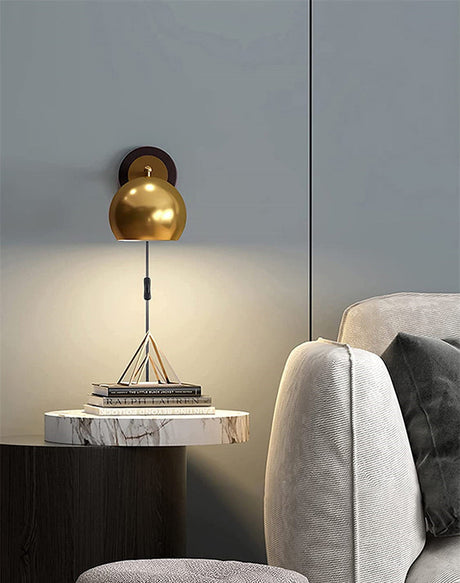 Vintage Wall Sconce  Gold Dome Adjustable Arm - Product detail 6