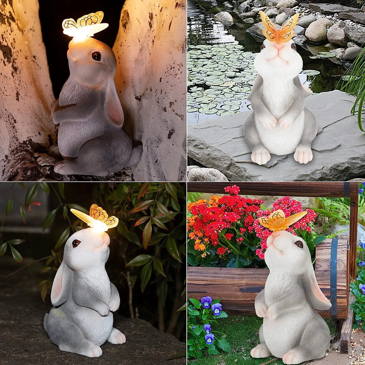 Solar Garden Bunny Light  Butterfly Accent LED Outdoor Decor - Product example