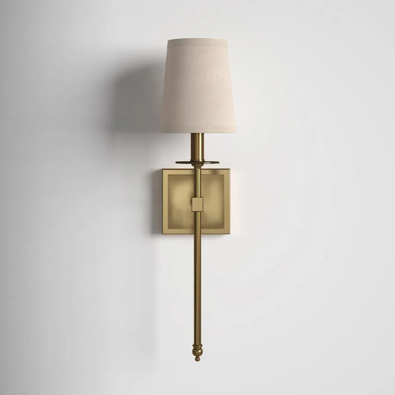 Modern Wall Sconce  Brushed Gold Crystal Accent - Product detail 4
