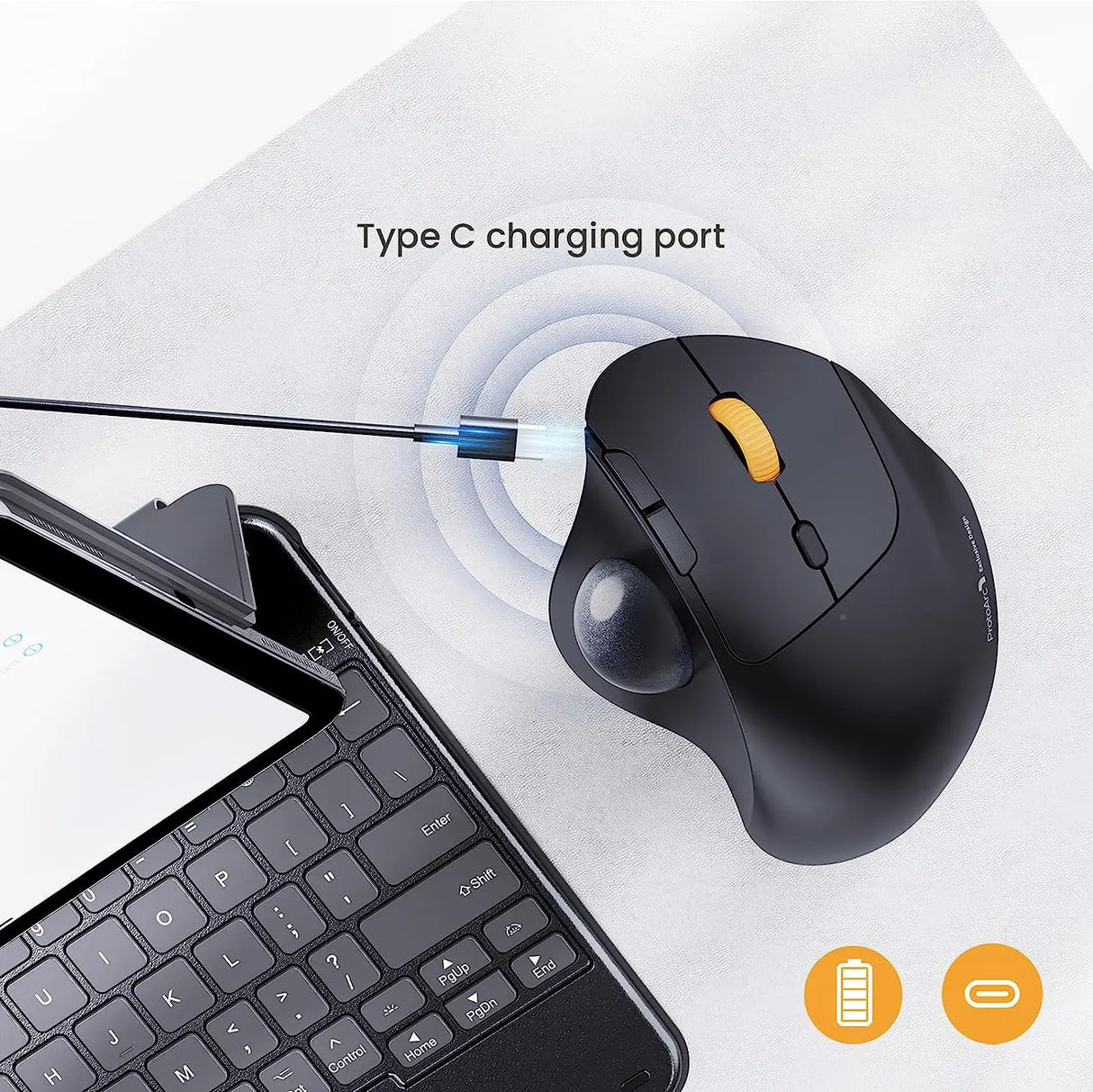 Ergonomic Trackball Mouse  Thumb-Operated with 360 Control - Product example