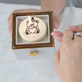Musical Birthday Gift Box  Rotating Bear Cake Design - Product example