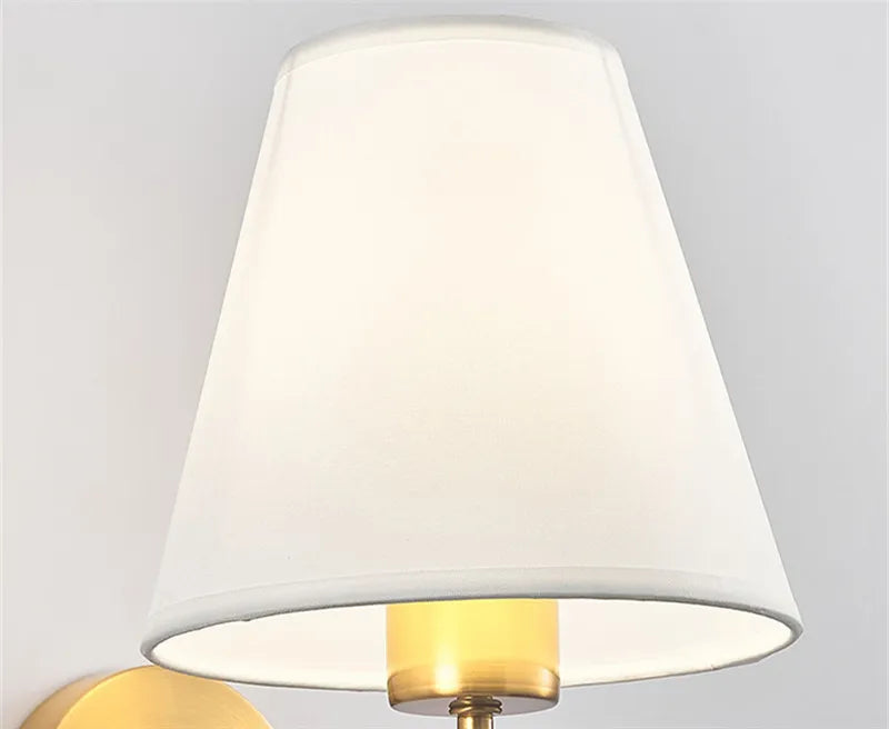 Modern Wall Sconce  Brushed Gold with Fabric Shade - Product detail 10