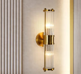 Art Deco Wall Light  Ribbed Glass with Brass Finish - Product detail 4