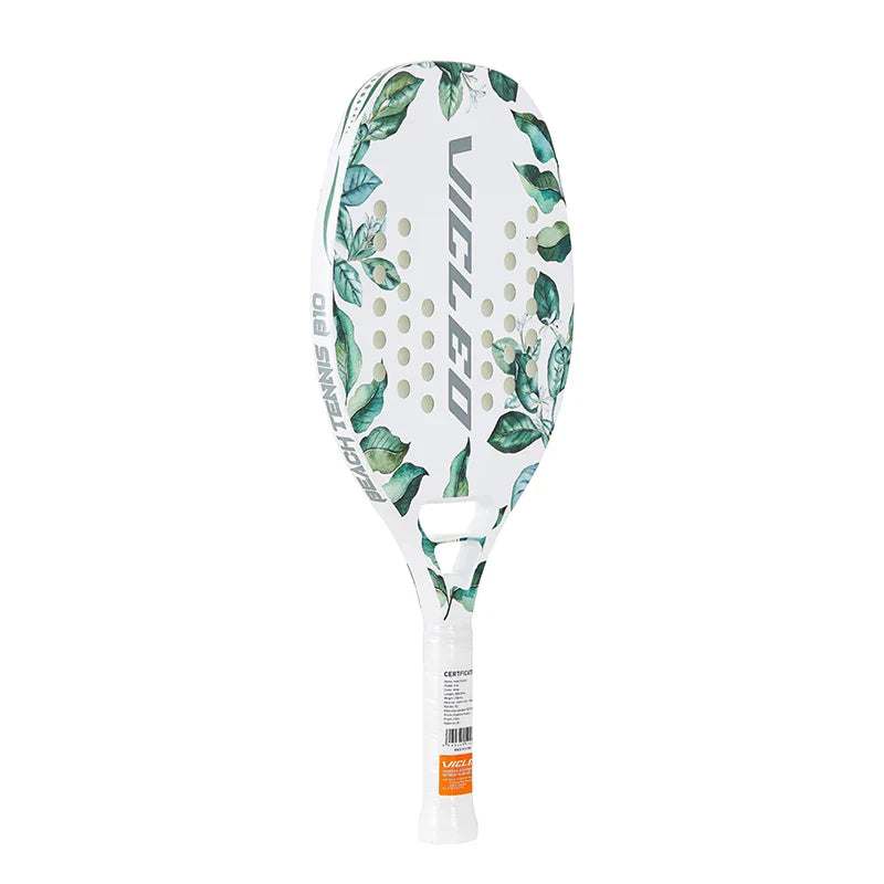 Beach Tennis Paddle  Floral Design Carbon Fiber Racquet - Detailed view