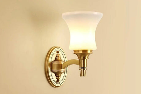 Classic Wall Sconce  Curved Brass Arm With Fabric Shade - Product detail 11