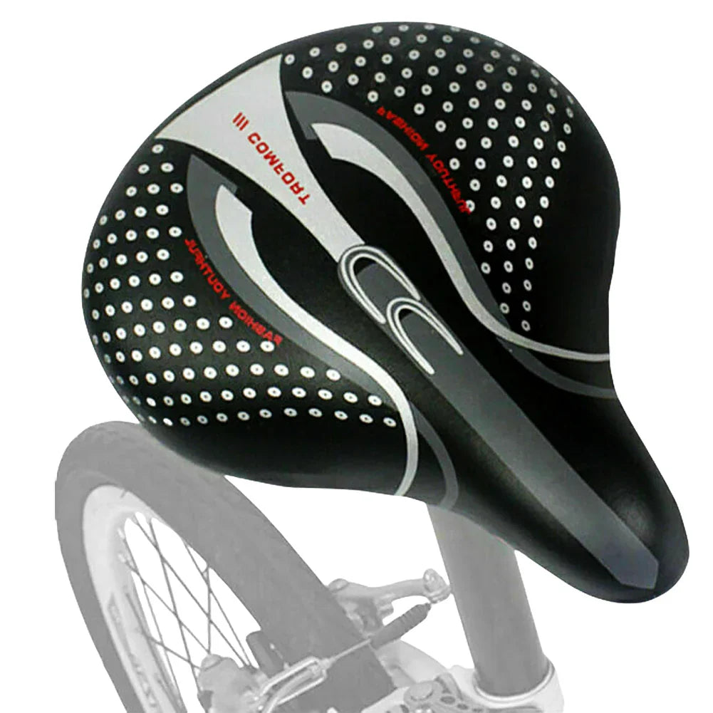 Ergonomic Bike Saddle  Extra Wide PU Leather Design - Product showcase
