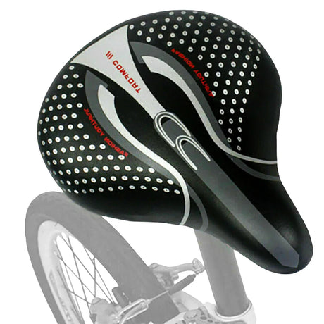 Ergonomic Bike Saddle  Extra Wide PU Leather Design - Product showcase