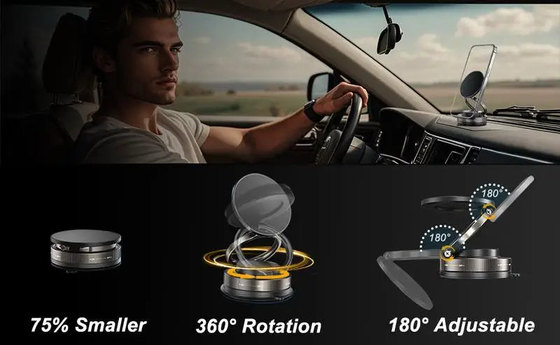 Magnetic Car Phone Mount  360 Rotatable Vacuum Suction Design - Product detail 9