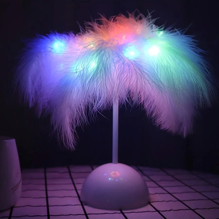Feather Table Lamp  White LED Plume Design - Product detail 4
