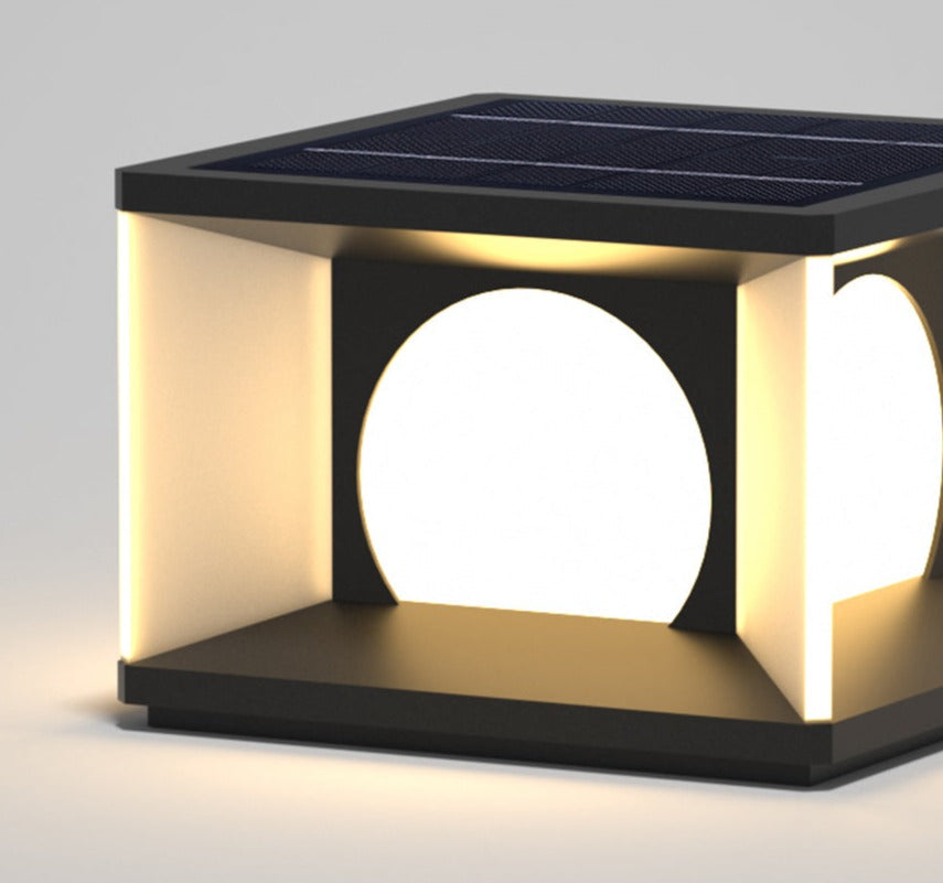 Solar Garden Pillar Light  Cube Design With Auto Sensor - Product detail 8