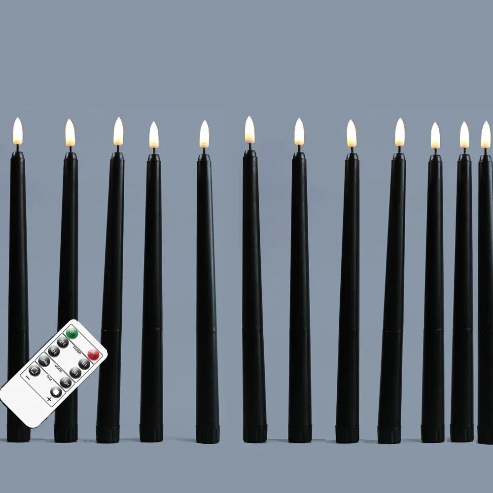 LED Taper Candles  Remote Control Black Set With Timer - Product detail 7