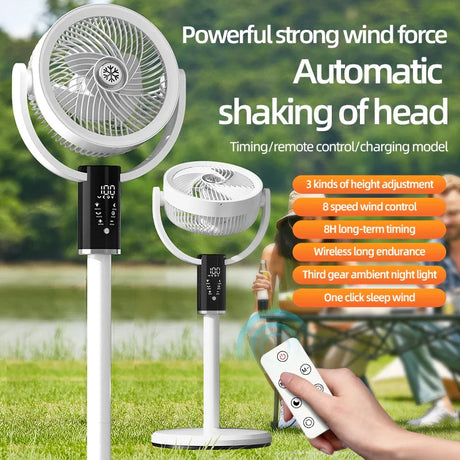Smart Oscillating Floor Fan  Remote Control  8-Speed Settings - Product showcase