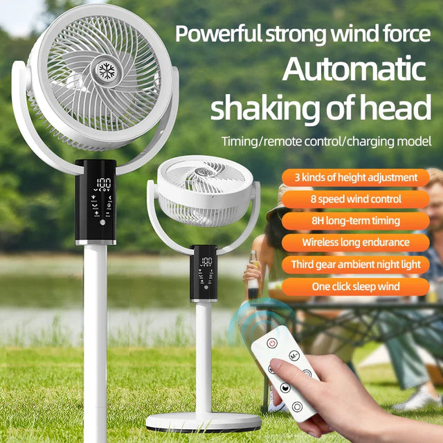 Smart Oscillating Floor Fan  Remote Control  8-Speed Settings - Product showcase