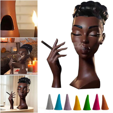 Modern Sculptural Incense Holder  Contemporary Art Resin Design - Product showcase