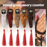 Digital Prayer Counter  Wood Grain Design with Tassel - Product showcase