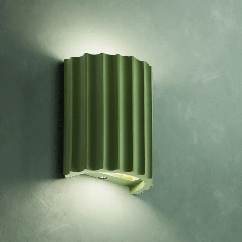 Modern Resin Wall Light  Ribbed Cylinder Design - Product example