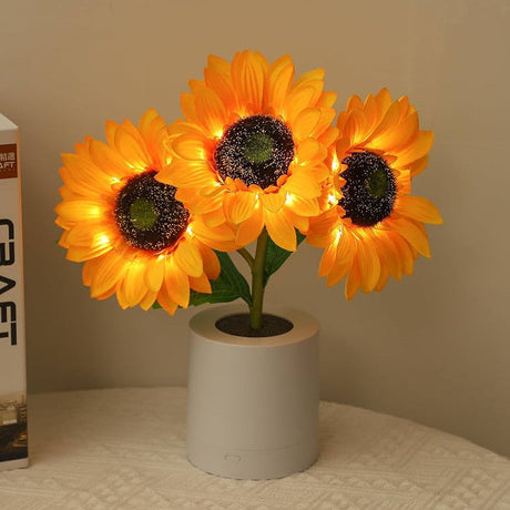 Sunflower Table Lamp  LED Floral Night Light - Product showcase
