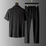 Premium Cotton Summer Set  Linen Textured Two-Piece Loungewear - Detailed view