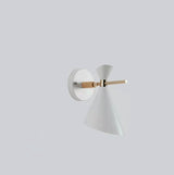 Modern Horn Wall Lamp  White Metal Wood Accent - Product detail 9