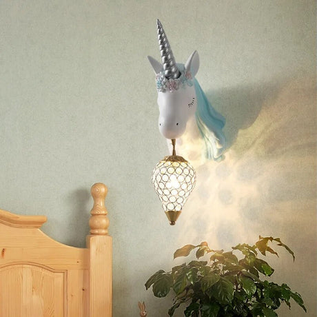 Unicorn Wall Light  Crystal Globe  Resin Design - Product showcase