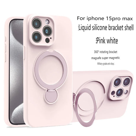 iPhone 15 Pro Max Ring Case  360 Rotating MagSafe Silicone Cover - Product detail 7